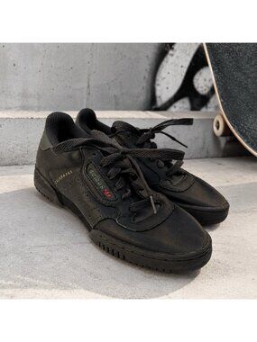 Adidas Yeezy Powerphase Calabasas Sneakers Black Mens Size 5 Leather